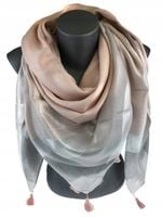 Piękna chustka apaszka srebrna nitka puder różowy RLC-20