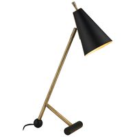 Lampka biurkowa L&-193064 Light& stożkowy klosz czarny mosiądz