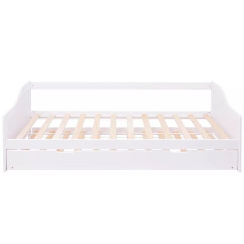 Wysuwane łóżko sosnowe/sofa 200x90 cm Białe na Arena.pl