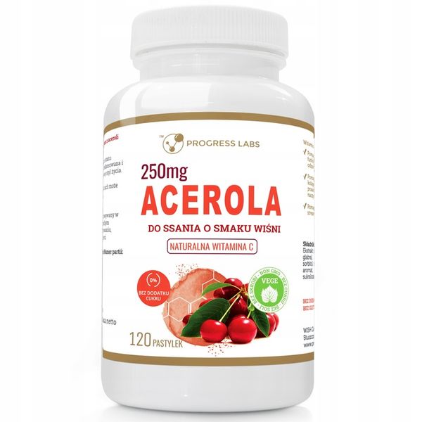 ACEROLA 250mg Naturalna Witamina C DO SSANIA 120t zdjęcie 1