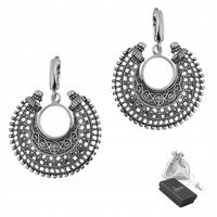 Kolczyki Półksiężyce Srebrne 925 Oksydowane Ażurowe Etniczne Boho dla Niej