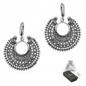 Kolczyki Półksiężyce Srebrne 925 Oksydowane Ażurowe Etniczne Boho dla Niej