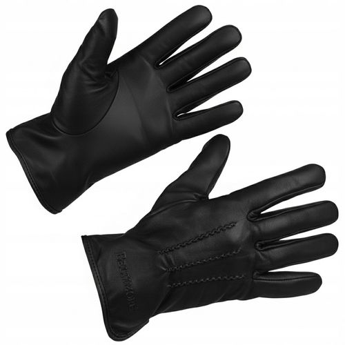 Rękawiczki skórzane męskie klasyczne DOTYKOWE z polarkiem miś na Arena.pl