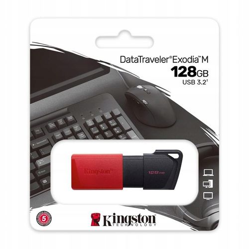 SZYBKI PENDRIVE USB KINGSTON DTX EXODIA M Odczyt 30MB/s 3.2 128GB CZERWONY na Arena.pl