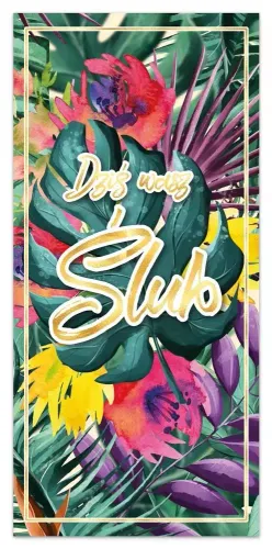 Karnet Pamiątka Dl Ślub Liście Tropikalne na Arena.pl