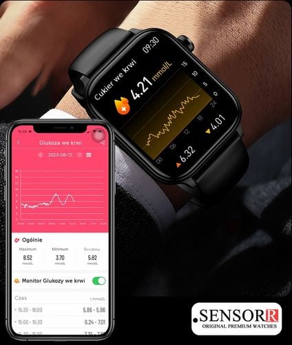 ZEGAREK MĘSKI SMARTWATCH EKG POMIAR CUKRU CIŚNIENIE TEMPERATURA ROZMOWY PL na Arena.pl