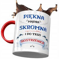 Kubek Czerwony Dla Siostrzenicy Urodziny Prezent Z Nadrukiem Ze Zdjęciem