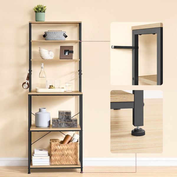 Szafka do kuchni dąb sonoma z półkami i haczykami loft zdjęcie 4