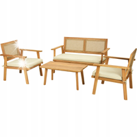 Zestaw mebli ogrodowych z drewna akacji komplet Elegancki w odcieniu teak