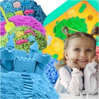 KOLOROWY PIASEK KINETYCZNY 3KG PIASKOWNICA BASEN FOREMKI ZESTAW XXL PUDEŁKO