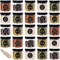 słoiczki na przyprawy plastikowe 200 ml 24szt pojemniki i naklejki