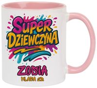 Kubek z nadrukiem prezent Dzień DZIEWCZYNY dla koleżanki z klasy z IMIENIEM