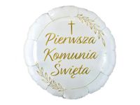 Balon foliowy, Komunia Święta - Kłosy, 45 cm (18 cali) [balon na hel]
