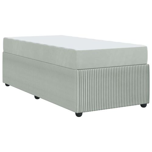 Rama łóżka z materacem Jasnoszary 90 x 190 cm Aksamit na Arena.pl