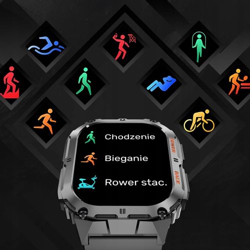 SMARTWATCH ZEGAREK MĘSKI MENU POLSKIE SPORT PULS ROZMOWY SMART WATCH AMOLED na Arena.pl