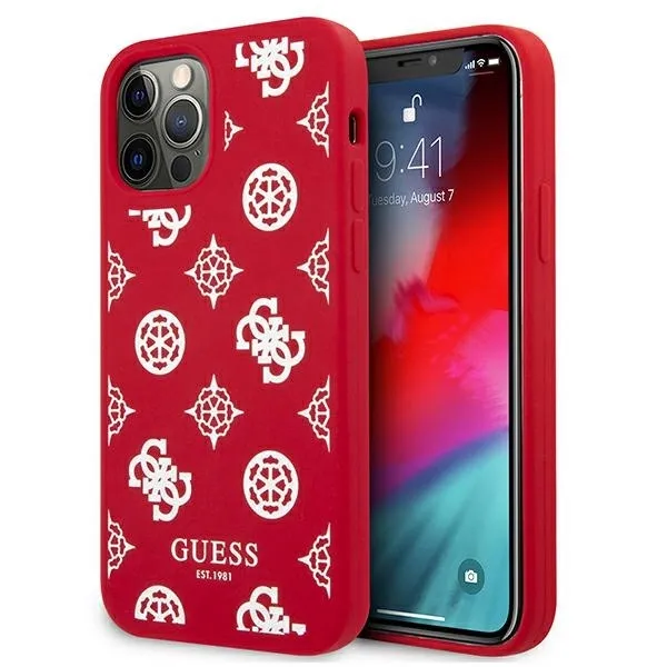 Etui Guess Peony Collection na iPhone 12 Pro Max - czerwone zdjęcie 1