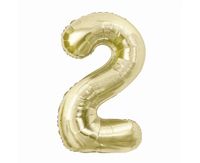 Balon foliowy cyfra 2 złoty szampański 85cm urodziny