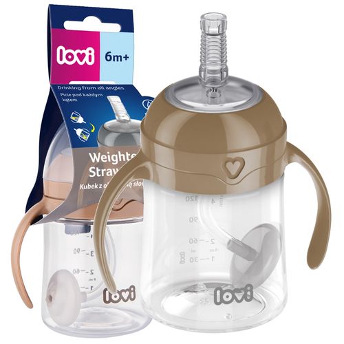 LOVI Pierwszy kubek z obciążoną słomką 150ml BROWN na Arena.pl
