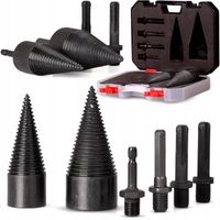 ZESTAW ŚWIDRÓW DO ŁUPANIA DREWNA WIERTŁA STOŻEK x2 ROZŁUPYWANIA SZCZYPANIA