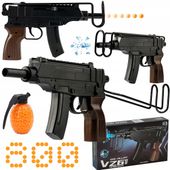 Karabin metalowy na kulki 6mm plastikowe żelowe strzałki HJ353W +800 kulek