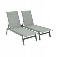 Leżaki wielopozycyjne z tekstolitu i metalu, zestaw 2 szt.