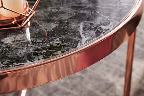 STOLIK MIEDŹ HARTOWANE SZKŁO GLAMOUR marmur na Arena.pl