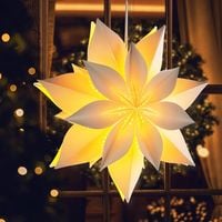 PAPIEROWA GWIAZDA 45CM Z LAMPKAMI LED DO POWIESZENIA