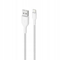 Kabel Przewód Puro Fabric Ultra Strong USB-A do Lightning MFi 2 metry Biały