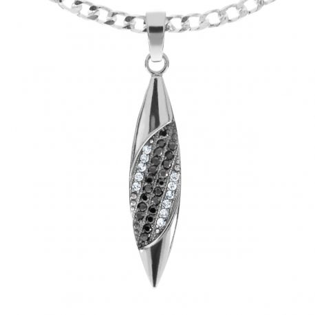 SREBRNY KOMPLET Z CZARNYMI I BIAŁYMI CYRKONIAMI PRÓBA SREBRA 925 SOPELKI zdjęcie 2