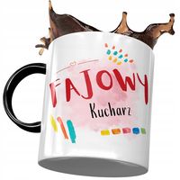 Kubek Czarny Kucharza Fajowy Kucharz Na Prezent Z Nadrukiem Ze Zdjęciem