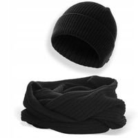 KOMPLET ZIMOWY CZAPKA U2 + KOMIN T2 - CZARNY