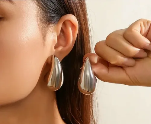 KOLCZYKI srebrna KROPLA łezka stal 316L na Arena.pl