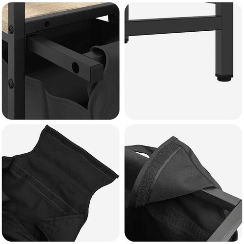 Kosz na pranie 2 przegrody z półką, dąb sonoma na Arena.pl