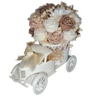 Flower Box Świece Sojowe Wieczny Bukiet Kwiaty Prezent Urodziny Auto