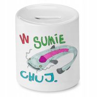 Skarbonka Śmieszna Zabawna W Sumie Ch*J Prezent Z Nadrukiem Ze Zdjęciem