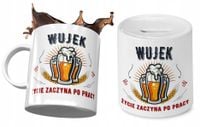 Dla Wujka Zestaw Kubek + Skarbonka Na Prezent Z Nadrukiem Ze Zdjęciem