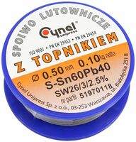 CYNA Z TOPNIKIEM KALAFONIĄ CYNEL 0.5mm 100g 0.1kg