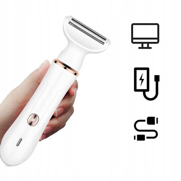 DEPILATOR TRYMER DAMSKI DO TWARZY I BRWI I NÓG 4W1 USB 5W zdjęcie 4