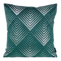 Welwetowa poszewka z nadrukiem BLINK 45x45 ciemnoturkusowa