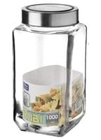 Pojemnik szklany słoik kwadratowy RUBI 1000 ml szary