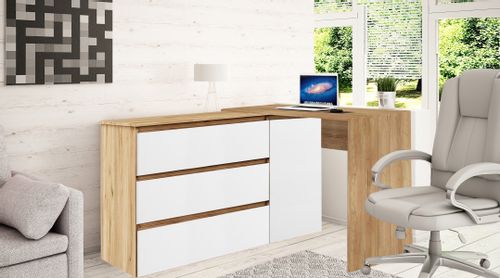 Biurko narożne MEGAN N5 białe na Arena.pl