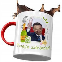 Kubek Czerwony Andrzej Duda Prezydent Pis Prezent Z Nadrukiem Ze Zdjęciem