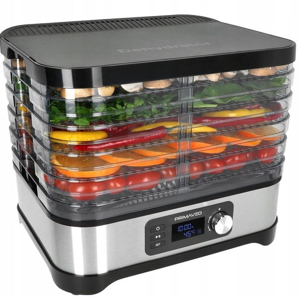 Suszarka do Grzybów Owoców Warzyw 16,8L TERMOOBIEG 450W TIMER PRIMAVEO 7SIT zdjęcie 1
