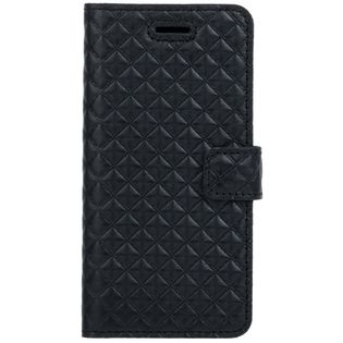 Etui do Nokia 3 Wallet case - Pikowane romby - Czarny Matowy Surazo® ze Skóry Naturalnej