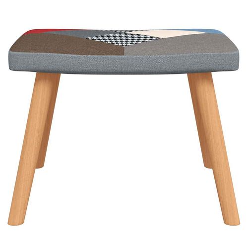 Fotel z podnóżkiem, patchwork, obity tkaniną na Arena.pl