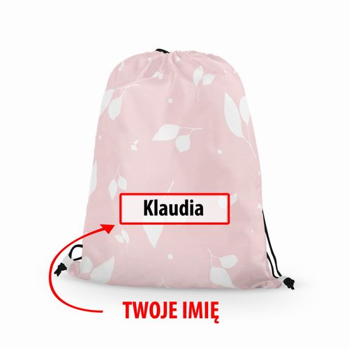 WORKO-PLECAK z Twoim imieniem Białe listki na różu 025 na Arena.pl