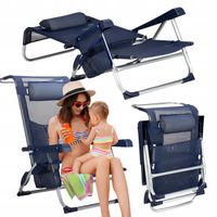 LEŻAK PLAŻOWY KRZESŁO PLAŻOWE TURYSTYCZNE SKŁADANE ZESTAW 2W1 OUTTEC