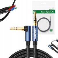 Kabel Kątowy Ugreen Aux 2X Mini Jack 3,5Mm1,5M (Av112) Przewód Audio Stereo