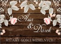 TABLICA powitalna na ślub rustykalna wesele 70x50