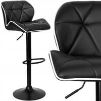 KRZESŁO HOKER BAROWY Z OPARCIEM LOFTOWY OBROTOWY REGULOWANY CZARNY